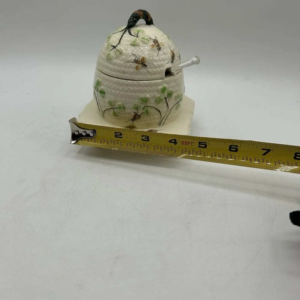 MARUHON WARE- CLOVIA BEE HIVE HONEY POT-RARE-1930's-1940,s, VINTAGE‎ w/ Spoon